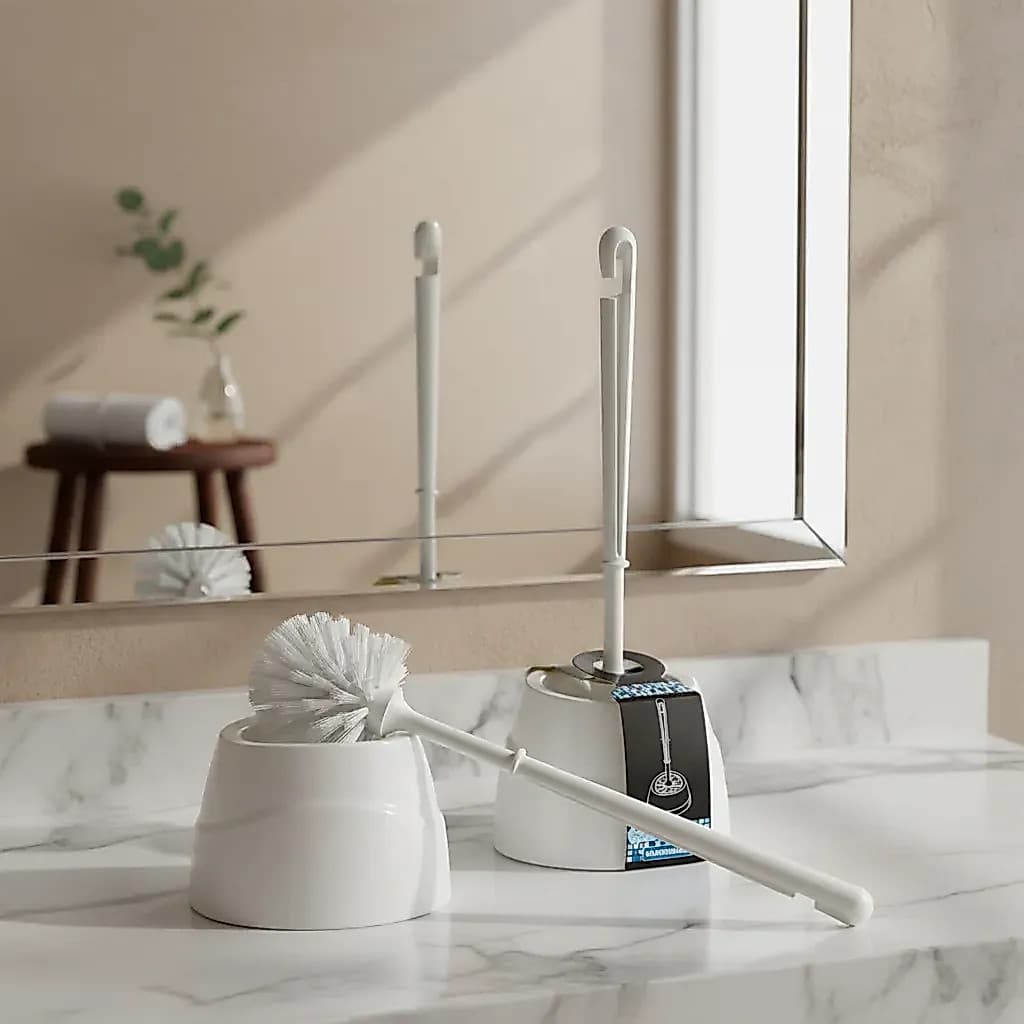 Escova Sanitária para Vaso com Suporte Plástico Banheiro Higiênica