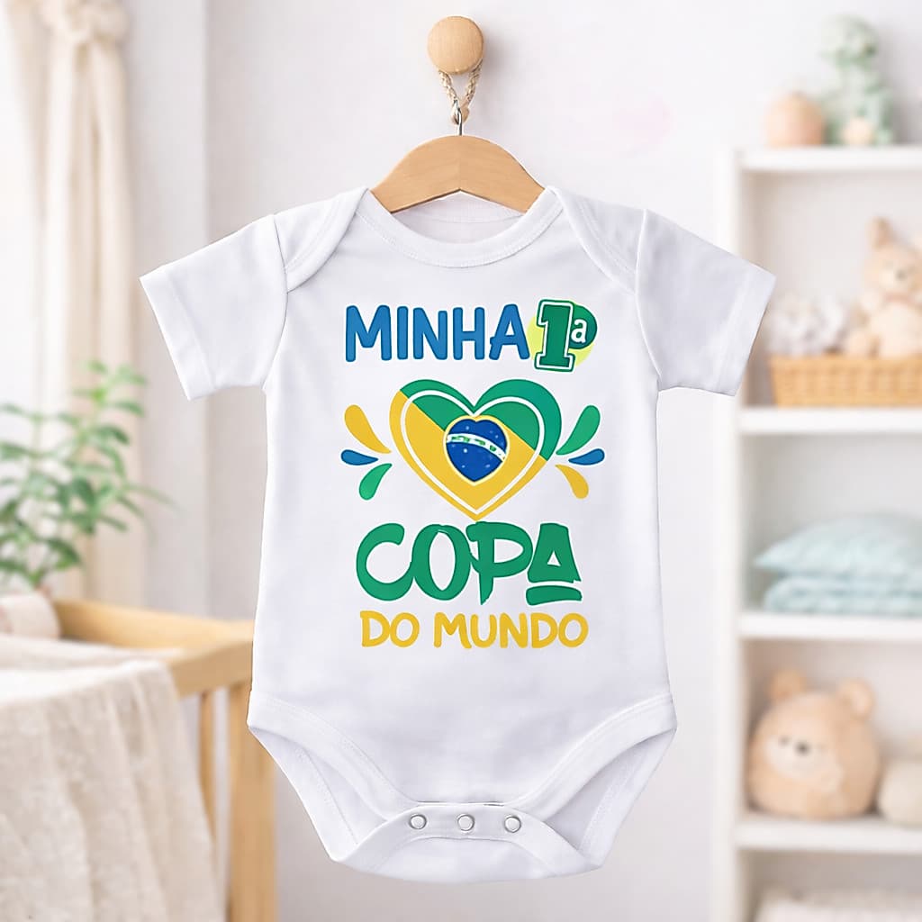 Body Bebê Infantil Brasil Futebol Minha Primeira Copa Do Mundo Copa 2026