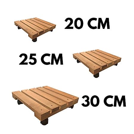 Suporte Quadrado Madeira Com Rodinhas Para Botijão Ou Vaso De Planta 20cm 25cm 30 cm Suporta Até 80 kg