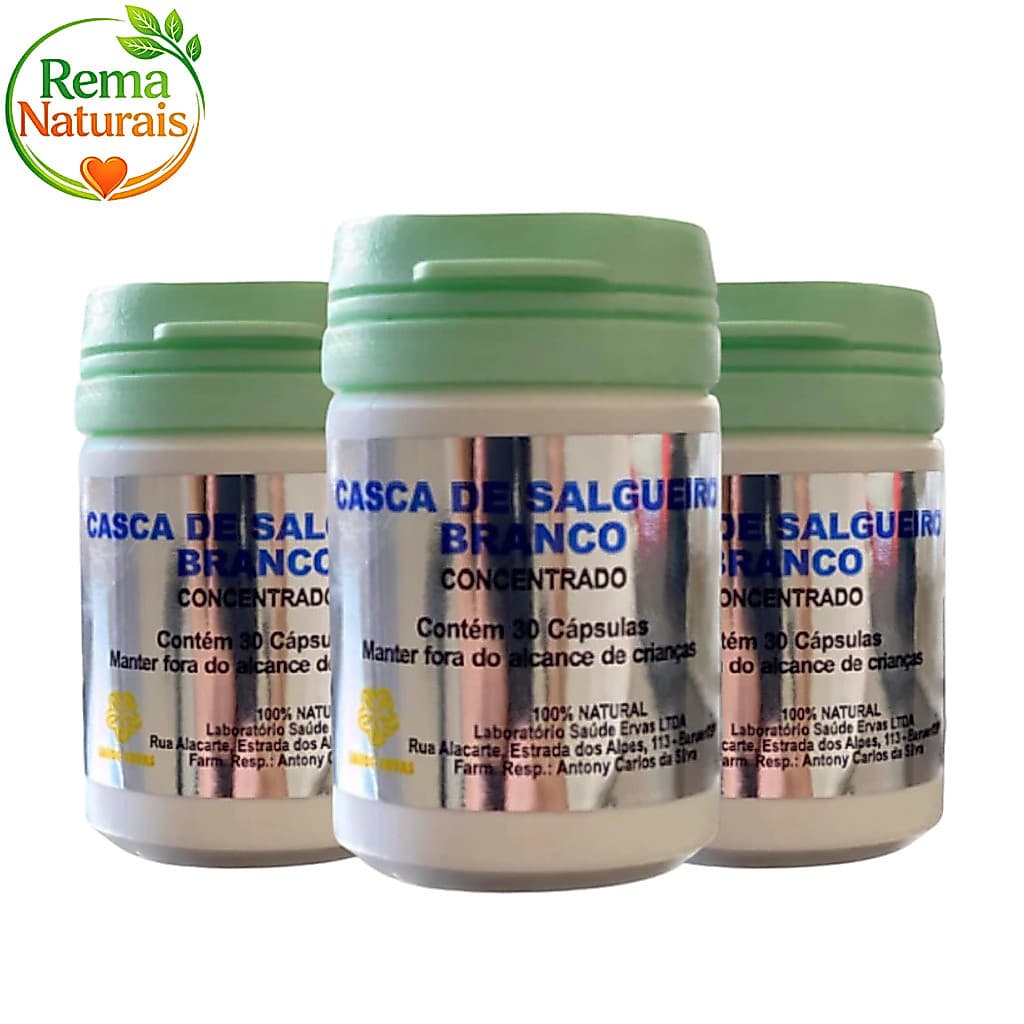 Kit 6 Frascos Casca De Salgueiro Branco