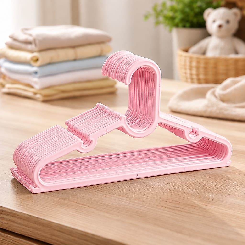 Kit 100 Cabides Infantil  Plástico Bebe Colorido Baby Reforçado