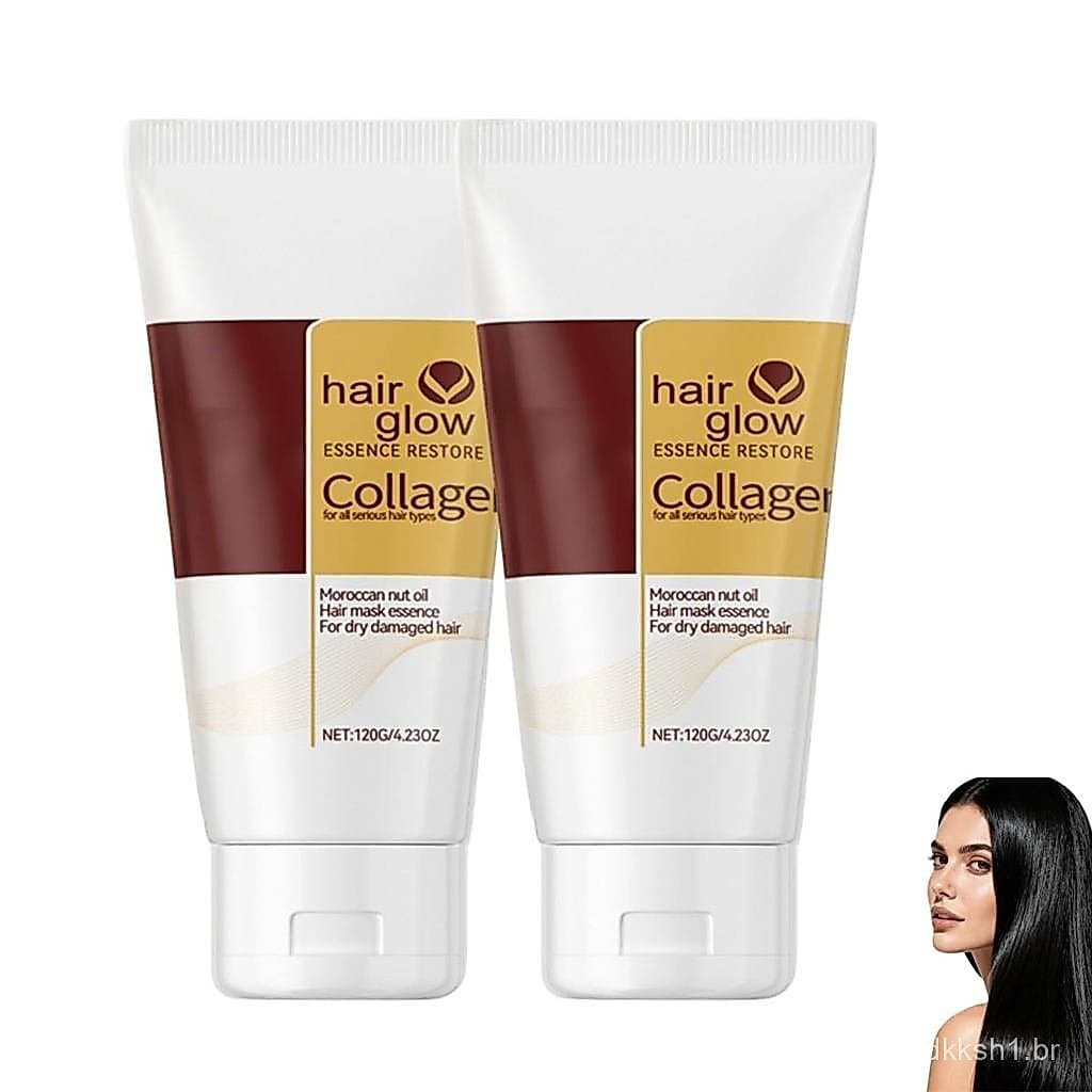 Máscara Capilar de Colágeno para Reparação Profunda, Sérum de Óleo de Argan, Máscara Capilar Hidratante de Colágeno para