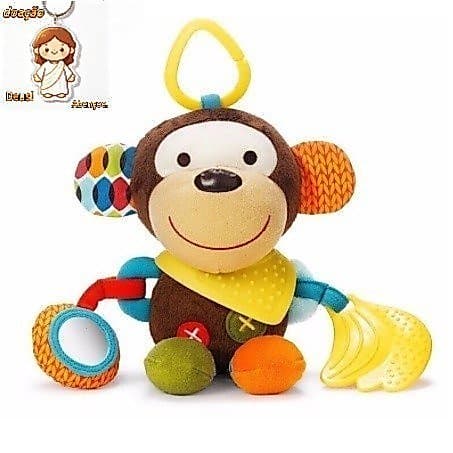 Bebê brinquedo boneca Cartoon chocalho brinquedo, pendurado berço, pelúcia macia para animais mordedor PGKA