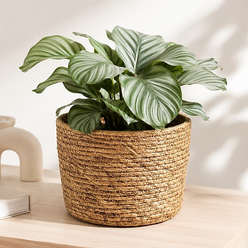 Cesto Cachepot e Organizador Seagrass Natural 18 cm Casa Sala Quarto Plantas Vaso