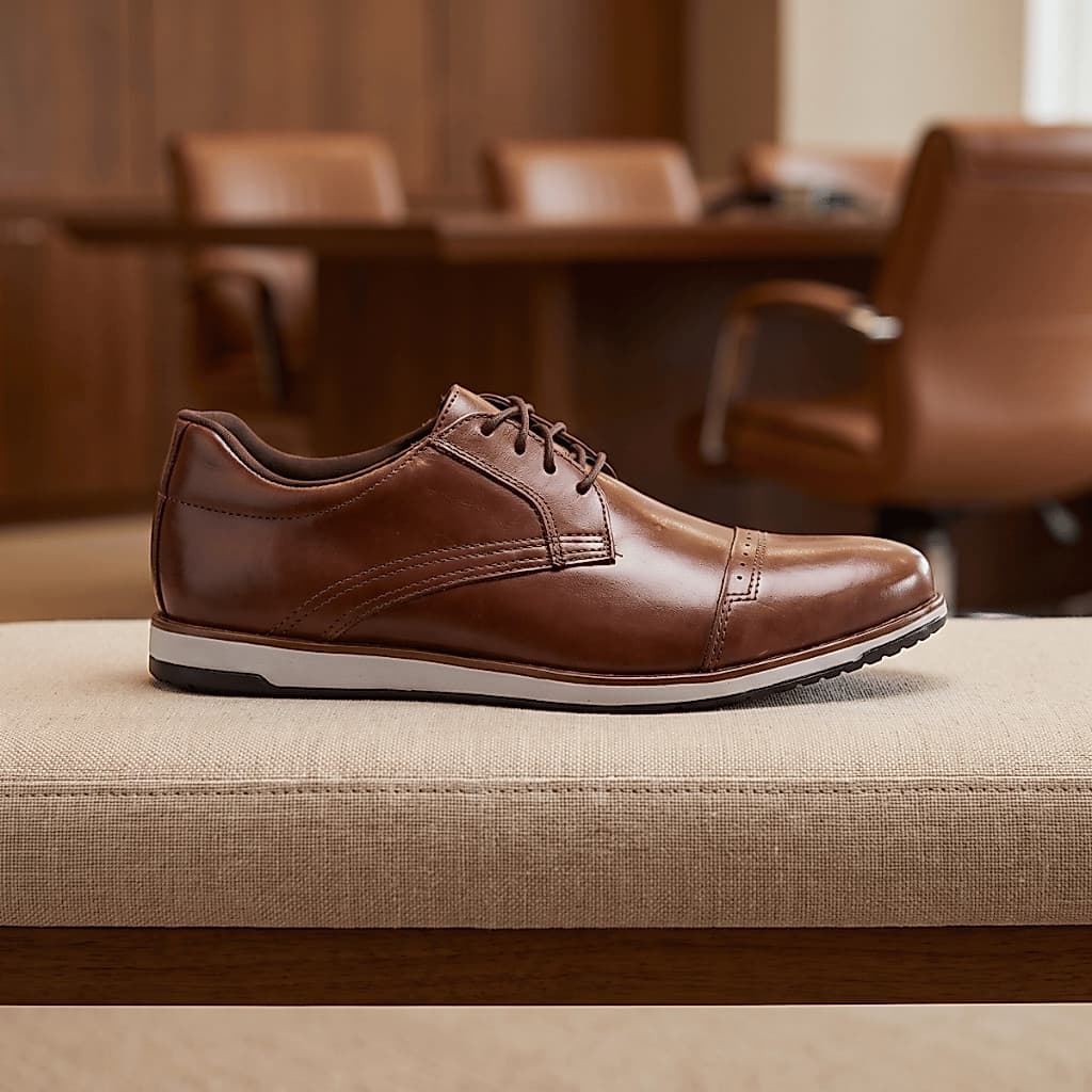 Sapato Derby Masculino Casual Couro Legíitimo Esporte Fino Oxford Social Presente Dia dos Pais