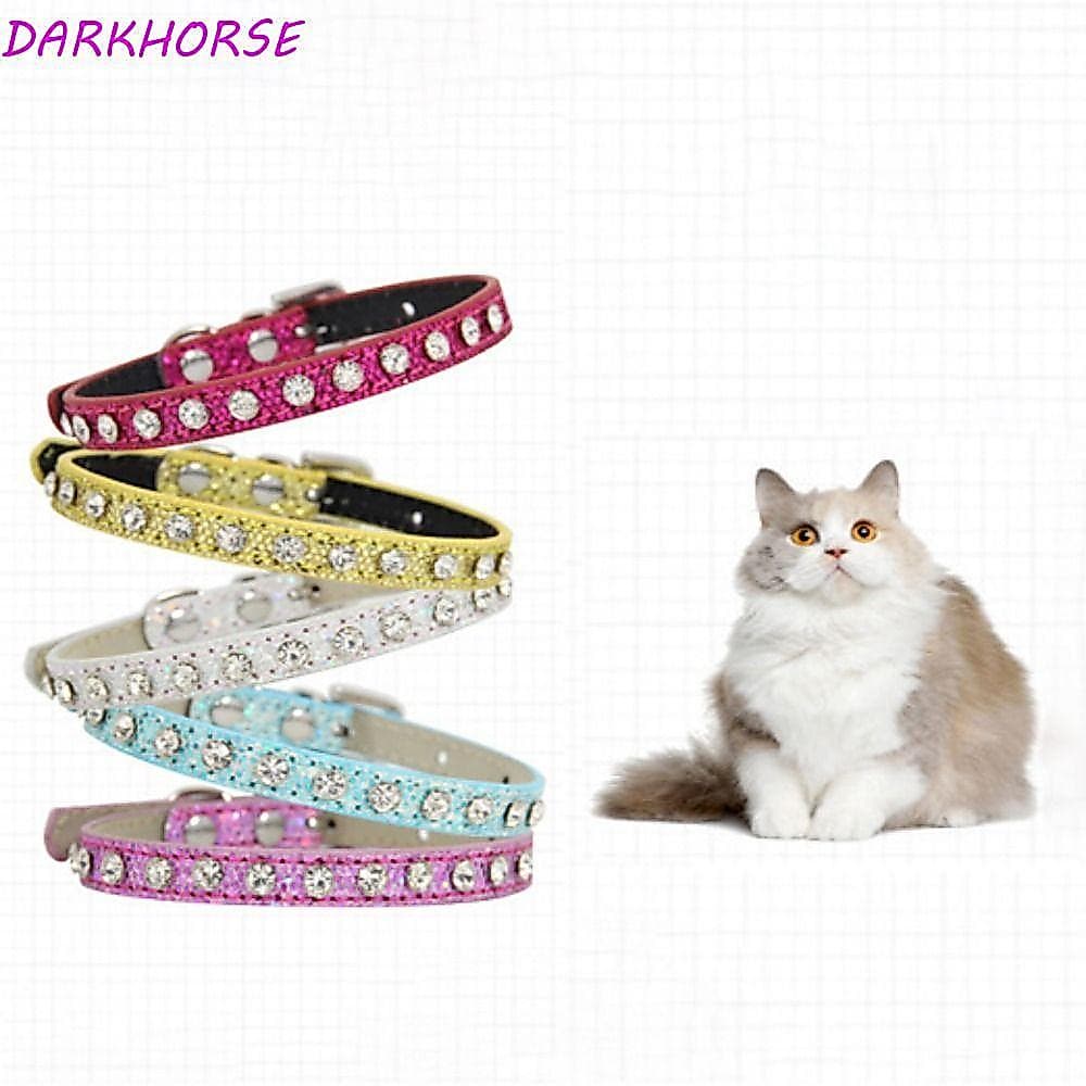 Coleira De Gato Com Strass Diamante , Coleiras Ajustáveis De Couro Para Gatos Brilhante , Super