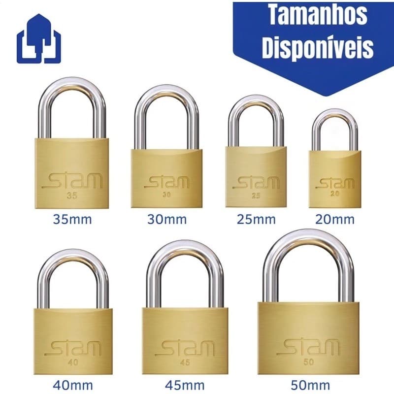 Cadeado Stam E-Coat Zamac Resistente 20mm / 25mm / 30mm / 35mm / 40mm / 45mm / 50mm