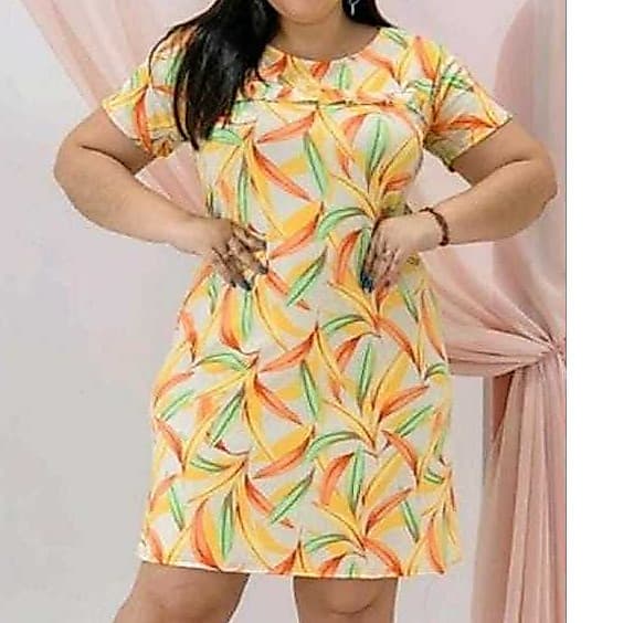 Vestido Estampado Plus Size Moda Evangélica Detalhe Badado