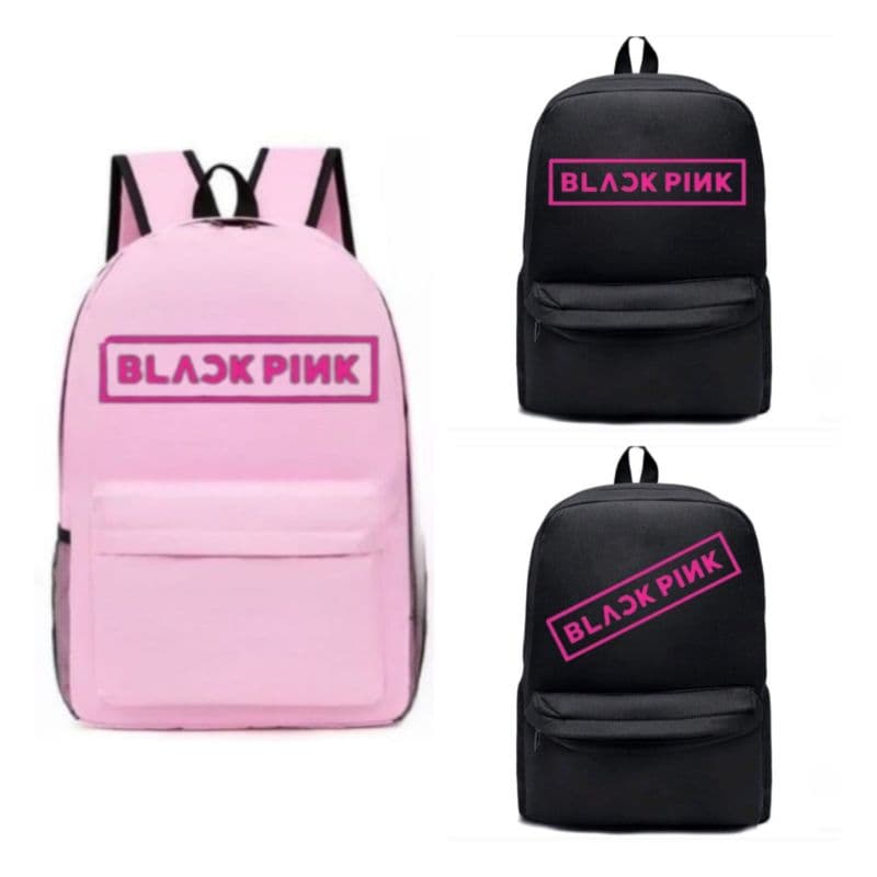 Mochila escolar Black Pink Mochila universitária Mochila para academia Bochila universitária Bolsa preto rosa Bag