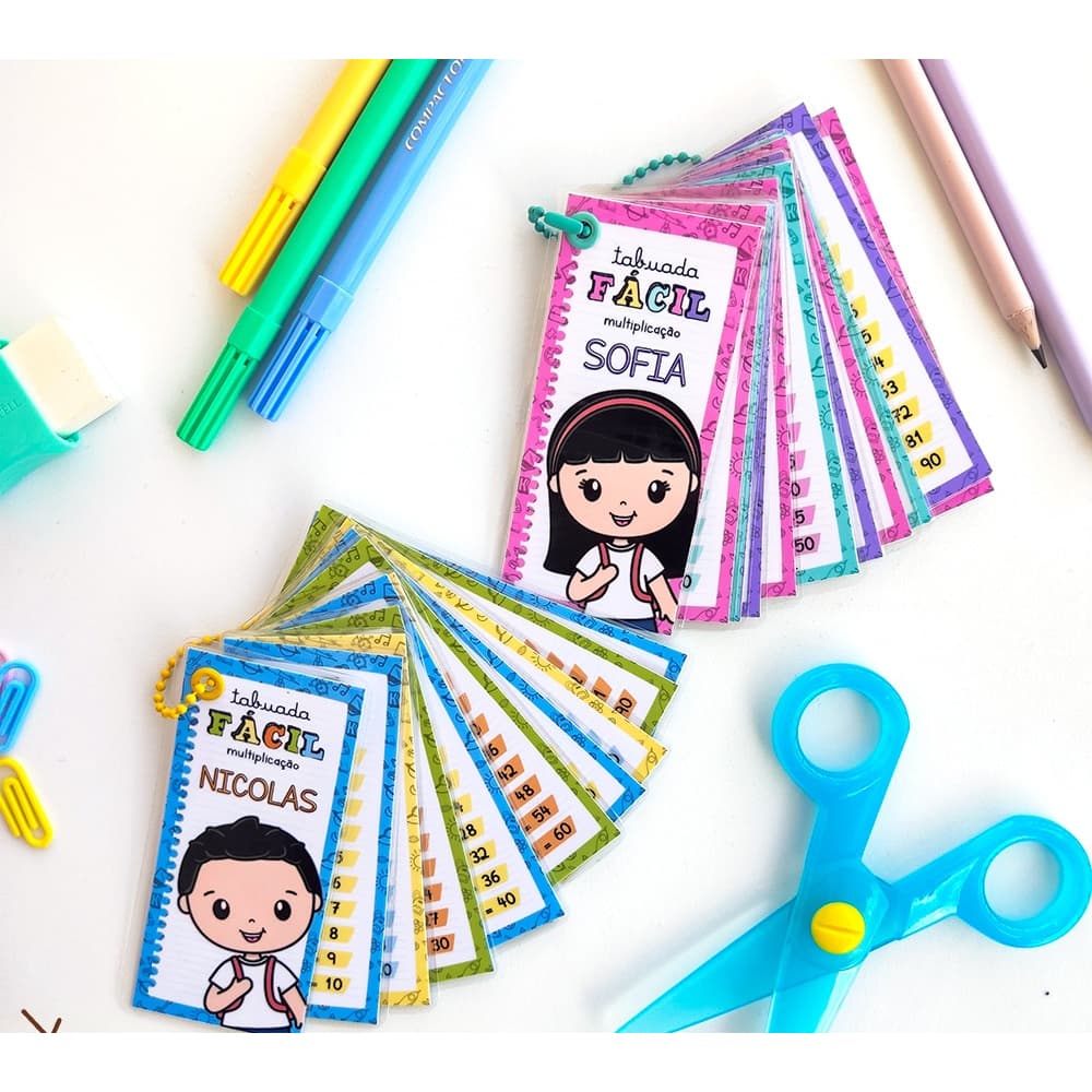 TABUADA FÁCIL PERSONALIZADA PLASTIFICADA