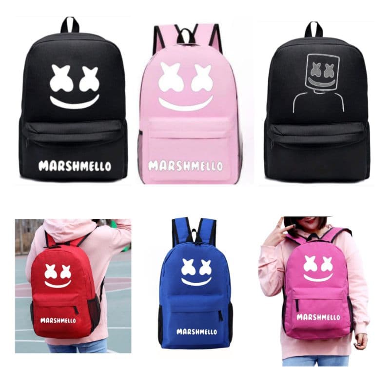 Mochila Marshmello Escolar Universitária Trabalho Academia Bag Marshmallow Volta as aulas DJ Bolsa