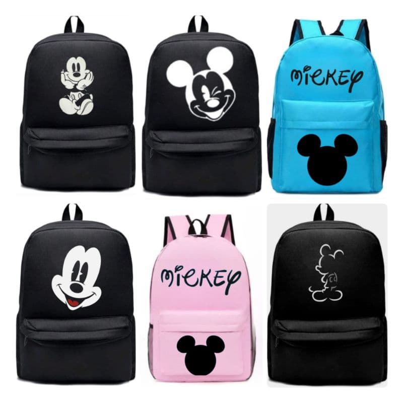 Mochila escolar Mickey Bolsa Mickey Universitária Para trabalhar Bolsa Reforçada Miquei Minnie Minei