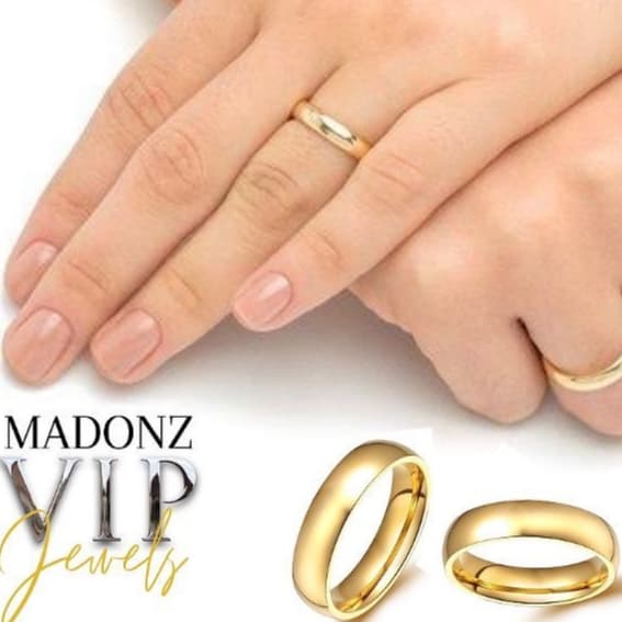 Par de Aliança de Casamento Ouro 24k Tradicional 4mm Banho de 10 milésimos Noivado Original.v