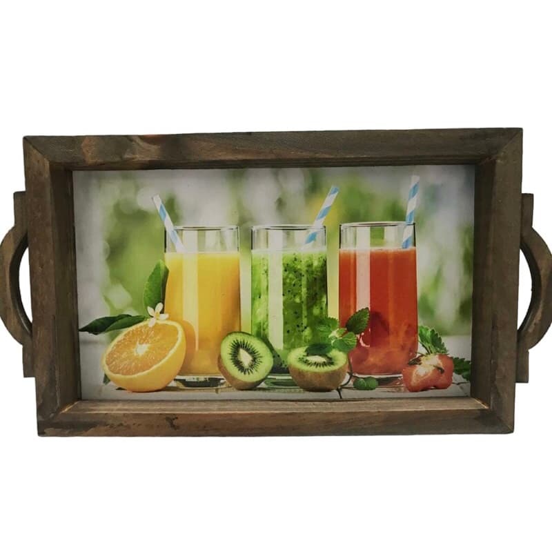 bandeja de cafe da manha com Alça pinus 47X24X5