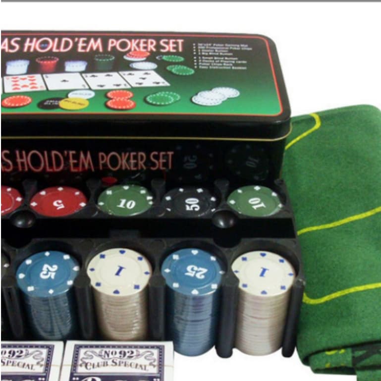 Kit Jogo De World Poker 200 Fichas Com 1Baralhos Feltro