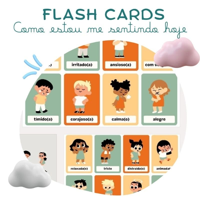 Flashcards Sentimentos Como estou me sentindo hoje
