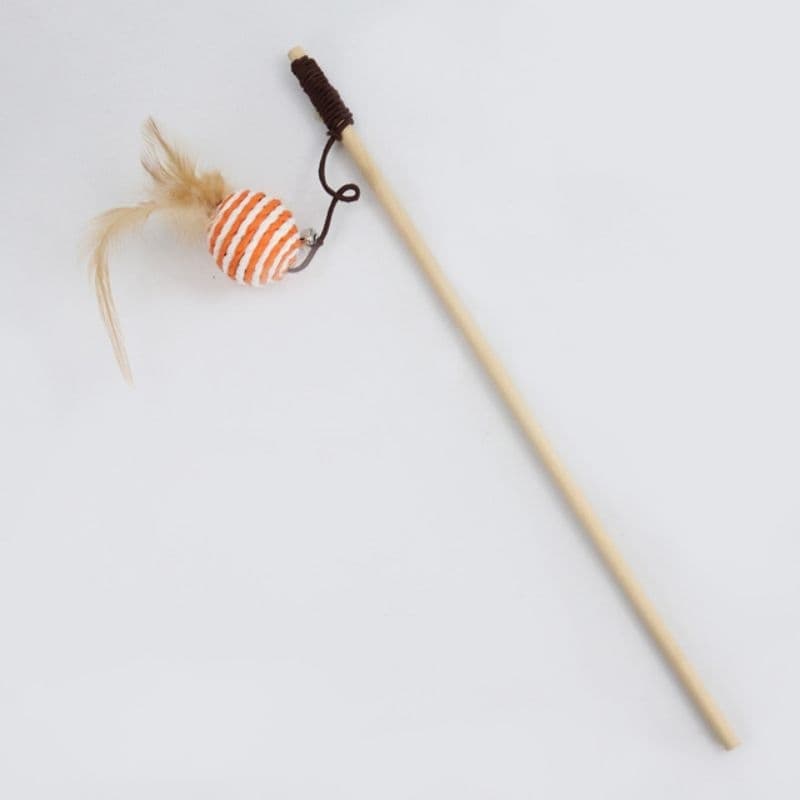 Varinha Com Bola de sisal Divertida Gato Sino  Provocação Do Gato