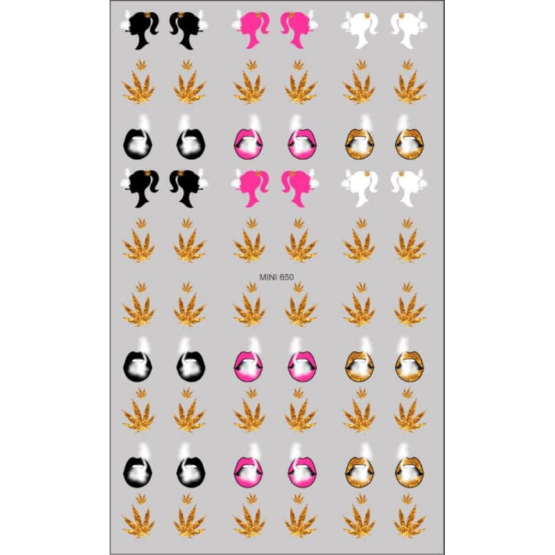 60 Adesivos de Unha 3D Barbie Maconha PRÉ PRONTO - modelo MINI 650