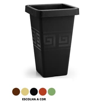 Kit 2 Vasos Gregos em Coluna Quadrado 29,5L Resistente Decoração Jardim Flores
