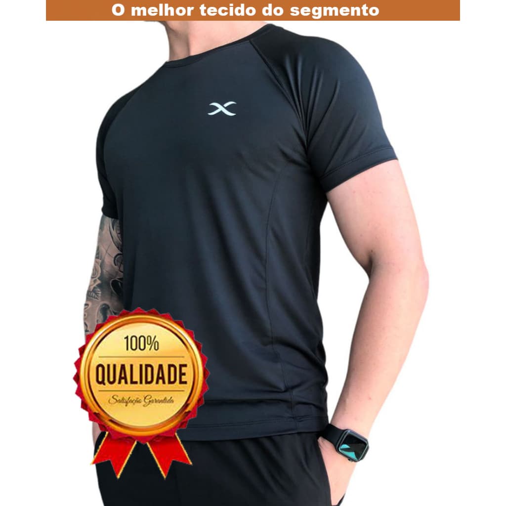 Camiseta Dry fit Academia, treino ou corrida, com proteção solar fator 50+