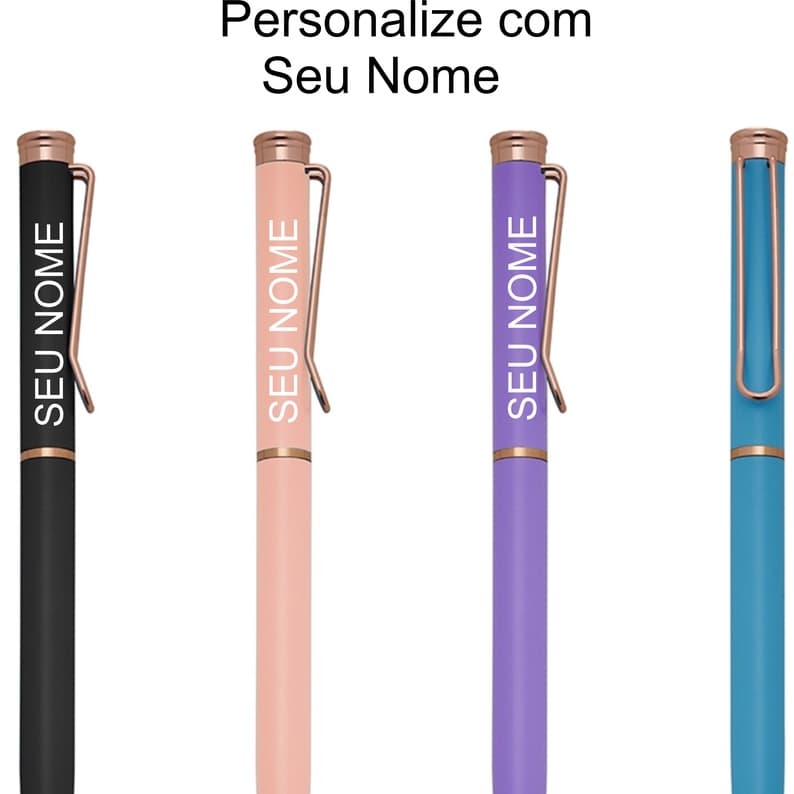 Caneta Dourada Personalizada Com Nome - Frase - Logo - Símbolo