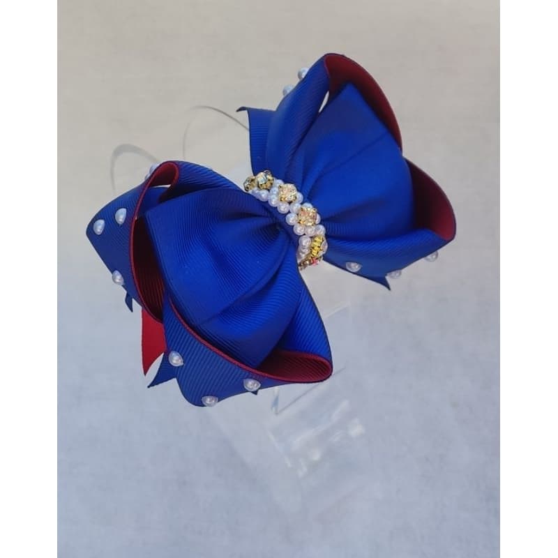 Laço de cabelo infantil menina laço pérolas e strass
