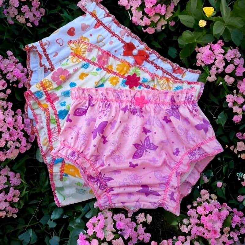 10 Dez Calcinhas Infantil Menina Frufru Estampada REVENDA