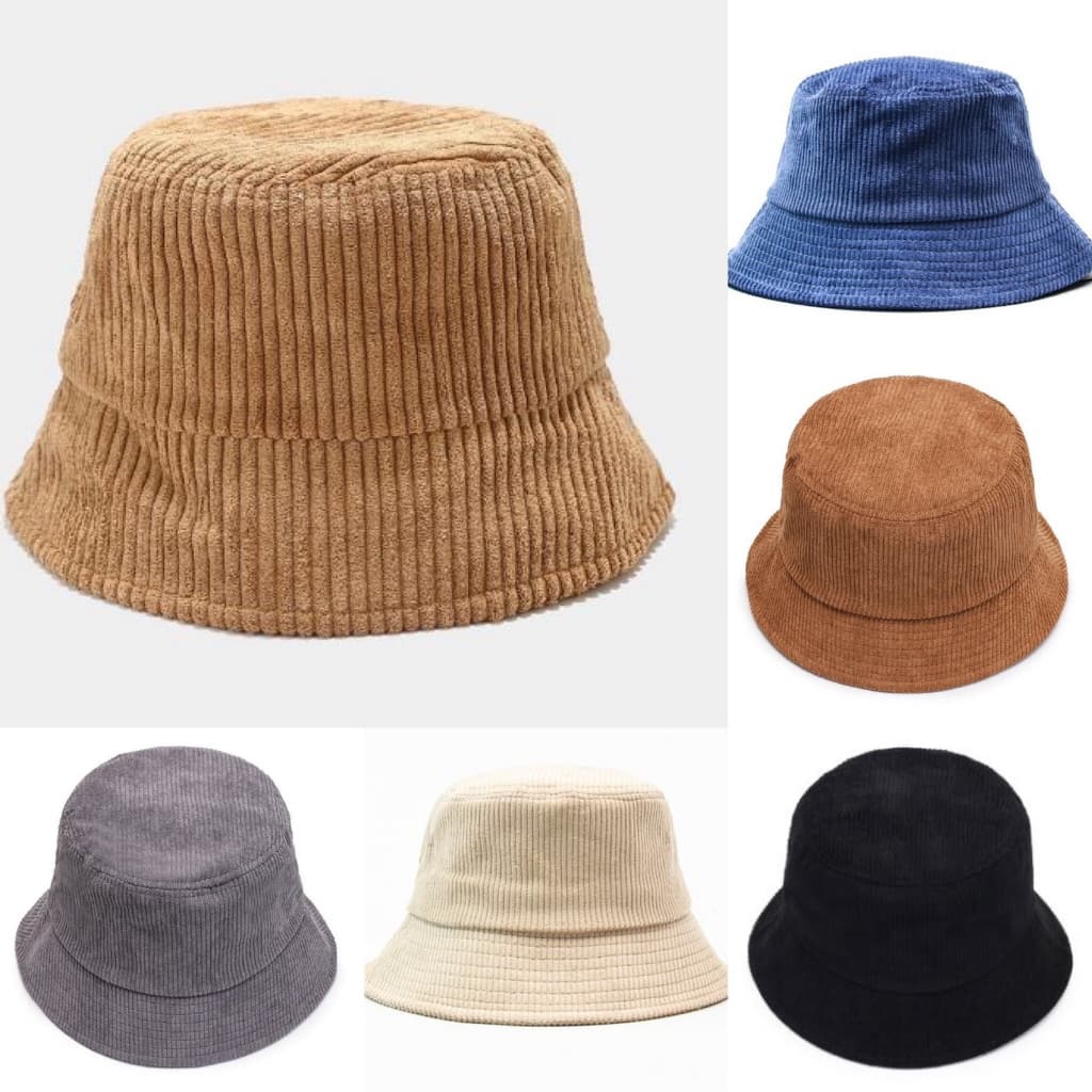 Chapéu Bucket streetwear textura veludo unissex adulto dobrável REF: HYL-31#