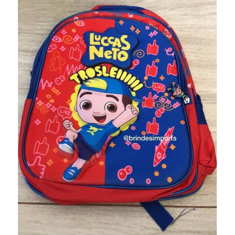 Mochila 2 Ziper Luccas Neto J19924 Vermelho
