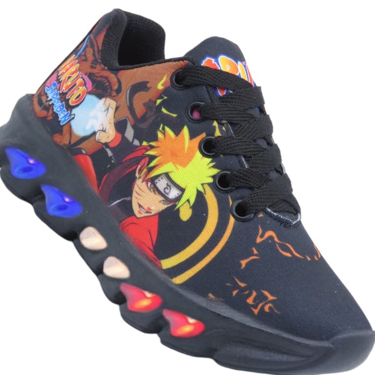 tenis led infantil pisca luzinha naruto mais vendido leve