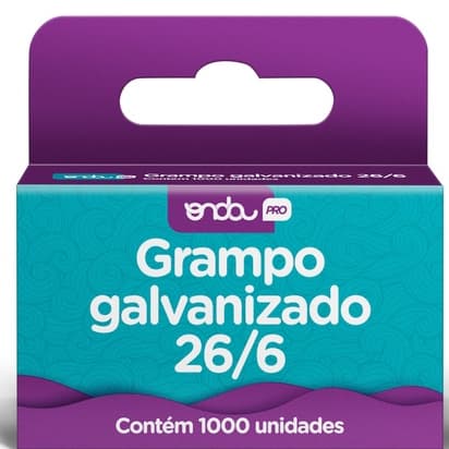 kit Grampo 26/6 Caixa 1000 Grampos Para Grampeador Escritorio Escolar