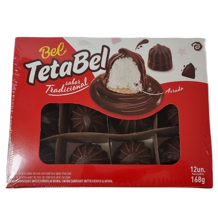 Doce Teta Bel Marshmallow com Chocolate 12un Doces para Lembrancinhas Festa Atacado