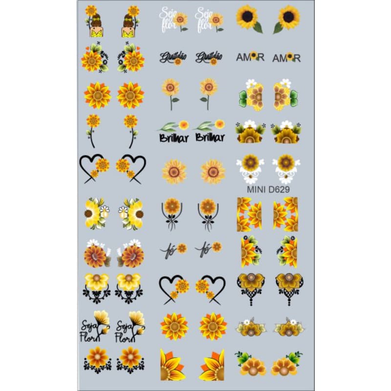 60 Adesivos de Unha 3D Gitassol PRÉ PRONTO - modelo MINI 629
