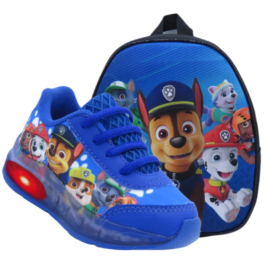 Kit Tênis Infantil Masculino De LUIZINHA Patrulha Canina+Mochila Lançamento Barato