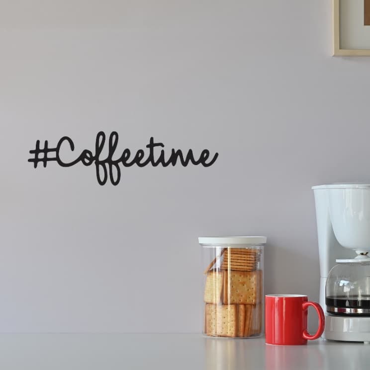 Letreiro/Placa Decorativa: #Coffeetime em MDF 3mm  - Decoração de Ambientes
