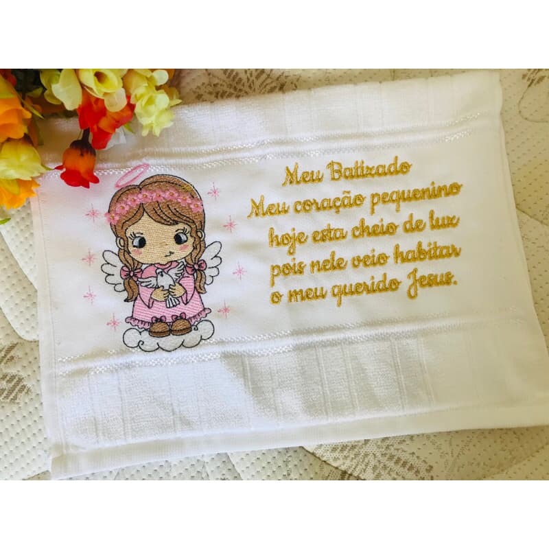 Toalha batizado, toalhinha batizado,toalha bordada,toalha infantil, toalha branca, eucarístia, primeira comunhão, toalha personalizada.