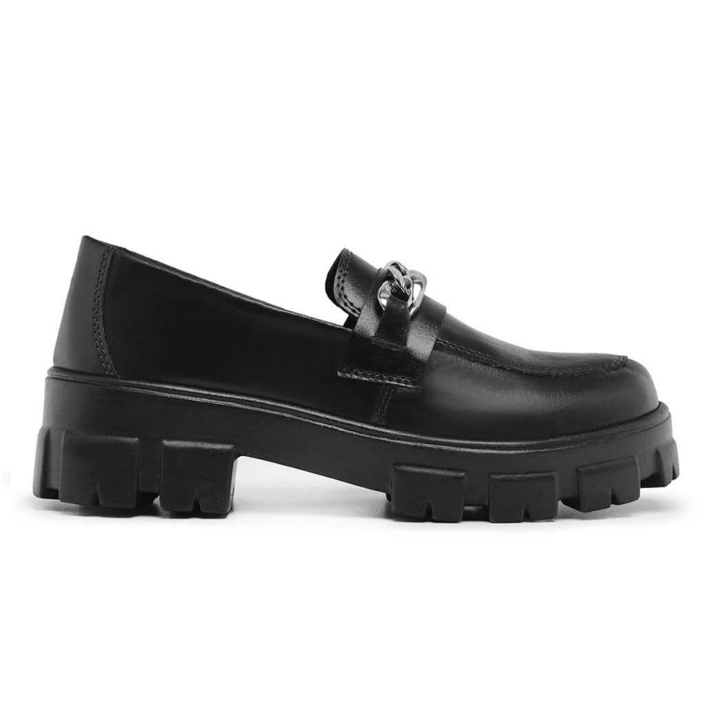 Mocassim Feminino Tratorado Corrente Grafite