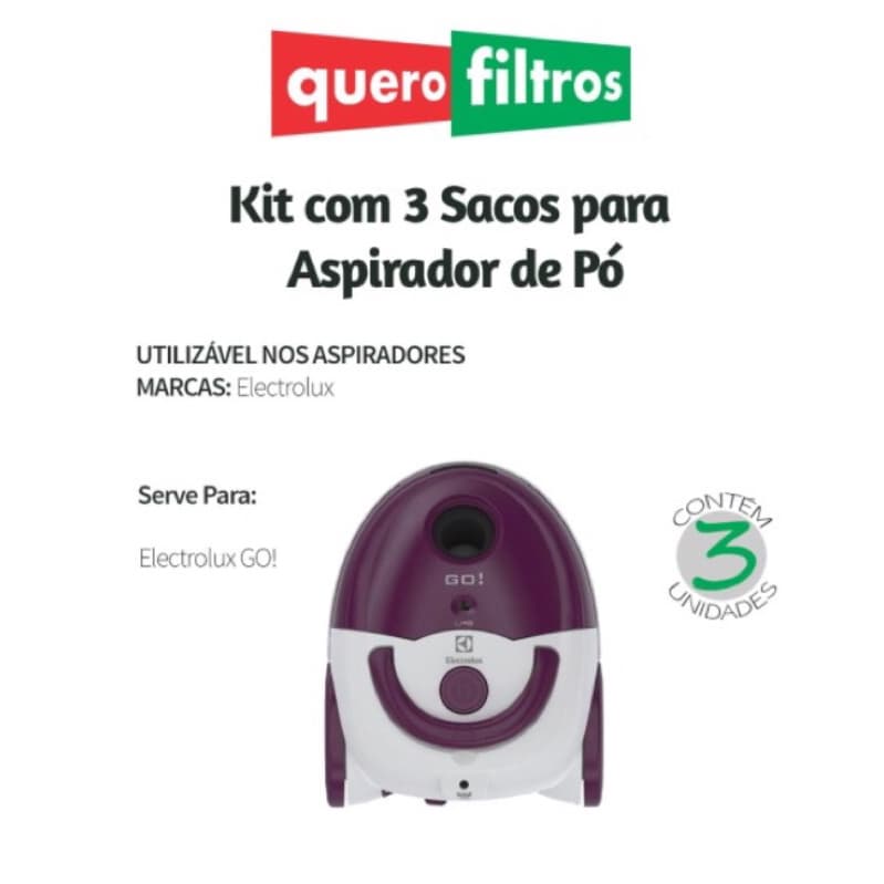 SACO FILTRO PARA ASPIRADOR DE PÓ ELECTROLUX GO