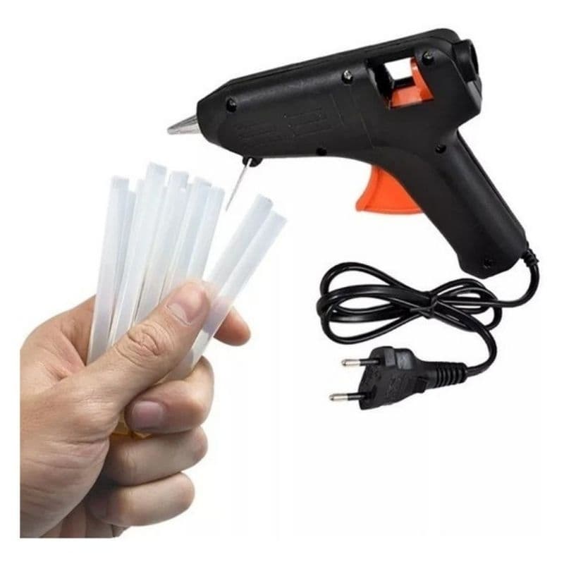 Pistola de Cola Quente em Bastão 40W Bivolt + 3 Bastão de Cola Envio Imediato