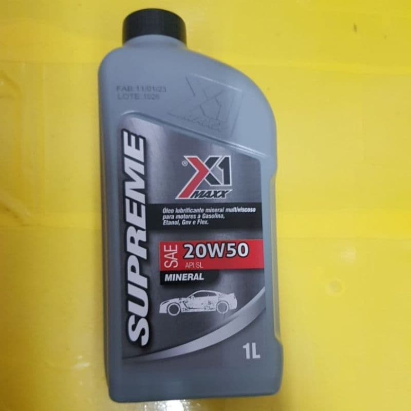 Óleo Mineral Automotivo 20W50 x1 de Alta Perfomance para Carros à Gasolina, Etanol e GNV 1litro