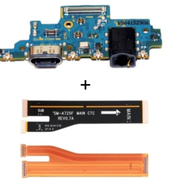 Placa de carga conector Galaxy A72 A725 + Cabo Flex Mainboard Samsung A72