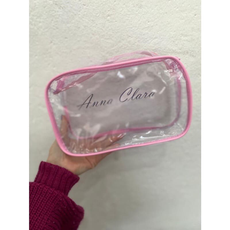 Necessaire 23x15 transparente  personalizada com seu nome , para maquiagem, organizadora de bolsa ,creche, escola