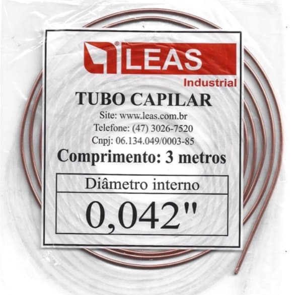 Tubo Capilar de Cobre 0,42" Rolo 3Mt - Freezer Balcão