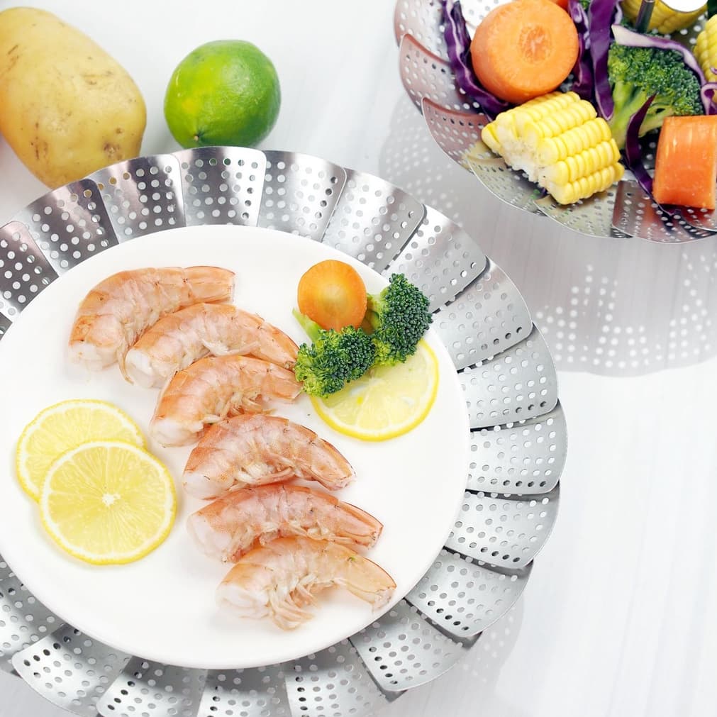 Cesto De Cozimento Vapor Legumes Inox Panela Vaporeira Verduras Cozinha Dieta Alimentação Saudavel Gourmet