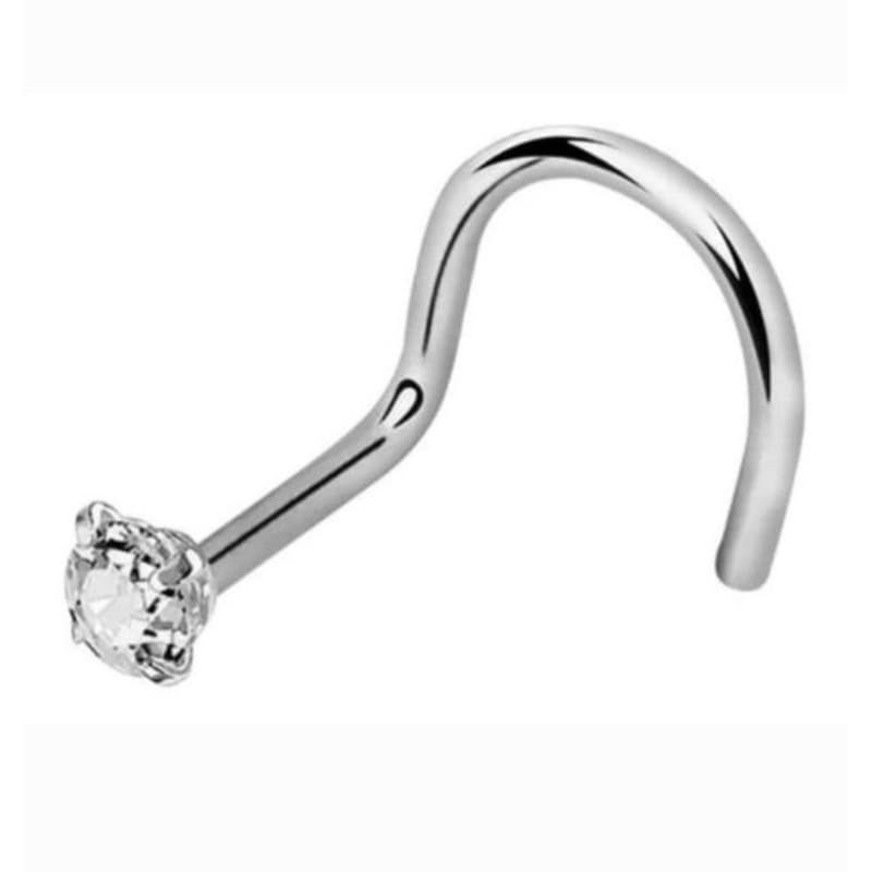 Piercing Nariz Nostril Branco Aço Cirúrgico