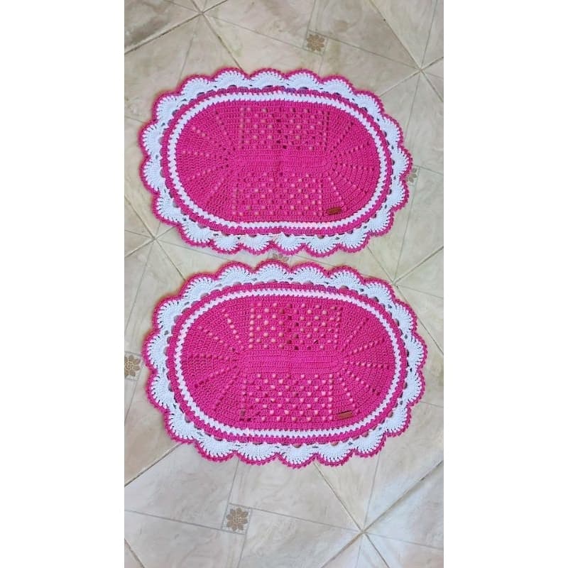 Kit de tapetes de crochê, 2 peças