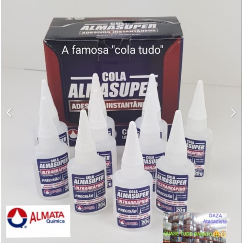 Kit 5 Colas Almasuper 20g | Profissional | Secagem Imediata | Super Forte
