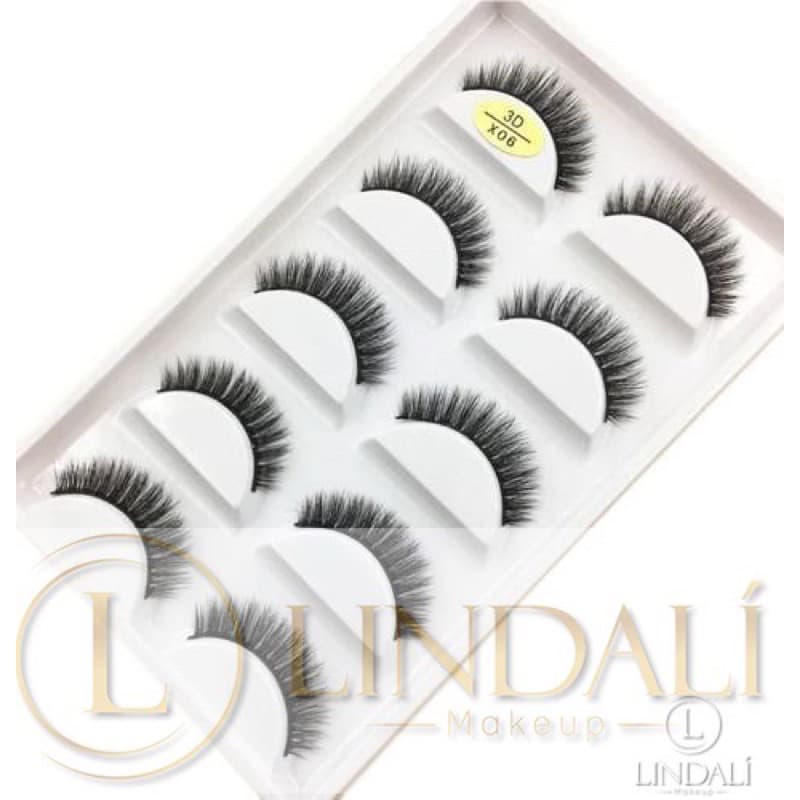 5 Pares Cílios Postiços 3D Longos / Volumosos para maquiagem 3D X06