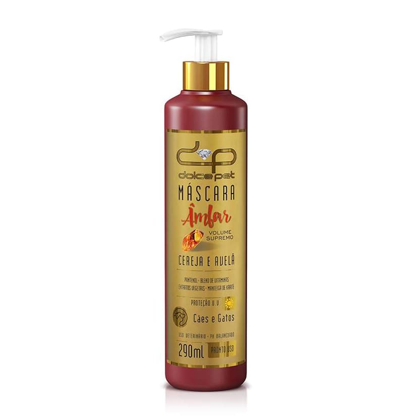 Máscara Hidratação Volume Supremo Cereja e Avelã Dolce Pet - 290 ml Cães e Gatos