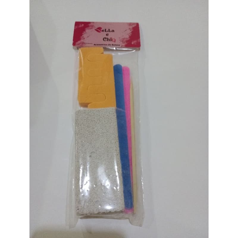 5 kits básico 1pedra pomes 1separador dedos 2 lixas gdes 1 palito gde